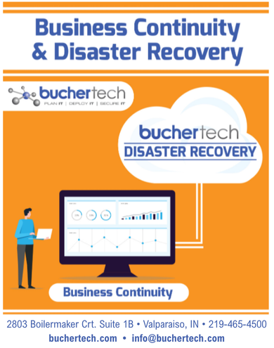 Business continuity and disaster recovery infographic from Buchertech