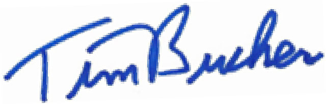 Handwritten signature of Tim Bucher